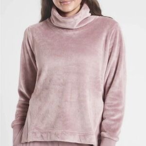 Athleta Cozy Karma Blush Pink Turtleneck Sweatshirt